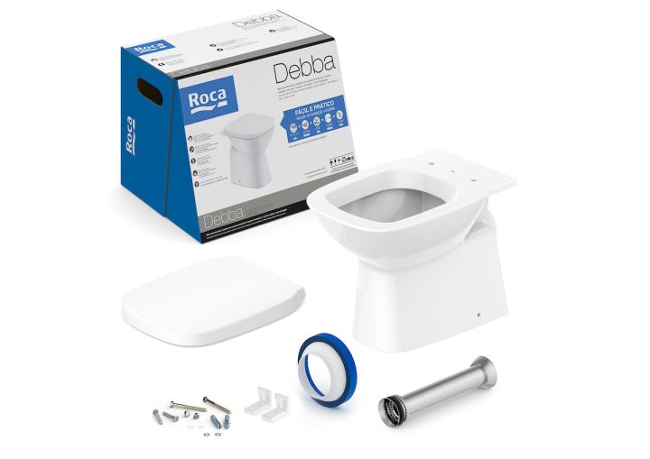 CLASSIC - Kit de Bacia Convencional, Assento Termofixo com Queda Amortecida e itens de instalação
